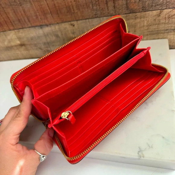 Coach Patent Leather Zip Around Wallet - Picture 7 of 11